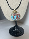 Ras-du-cou ampoule corail et turquoise