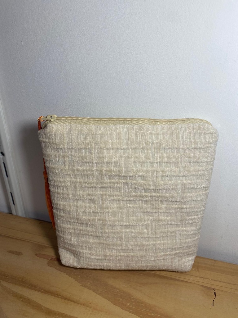 Petite pochette en coton certifié Oeko-Tex et lin – 18x18cm 
