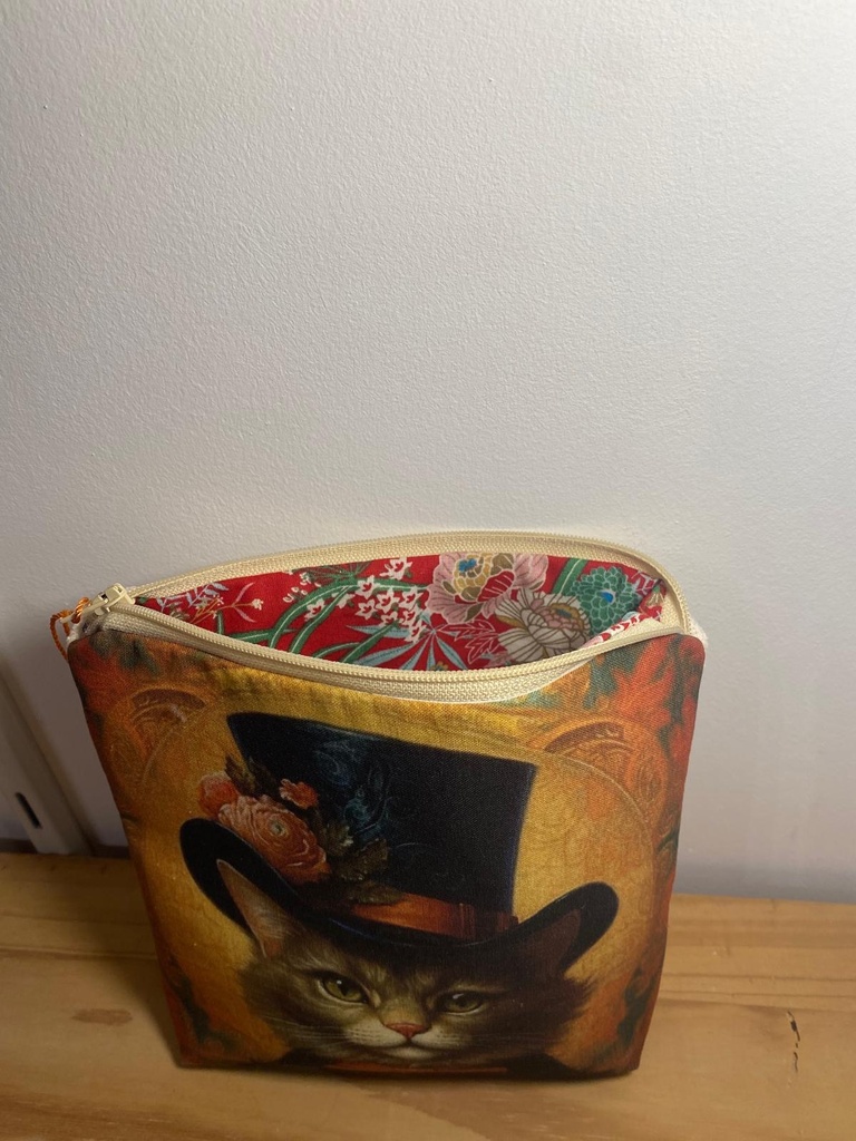 Petite pochette en coton certifié Oeko-Tex et lin – 18x18cm 