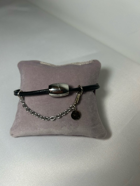 Bracelet cuir labradorite aimanté (Gros)