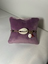 Bracelet cauris avec perles en céramique