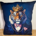 Coussin tigre royal en velours ras