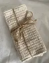 Lot de 2 essuie-tout réutilisables - 29x20 cm - Tissu  nid d'abeille et éponge de bambou couleur crème