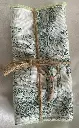 Lot de 2 essuie-tout réutilisables - 29x20 cm - Tissu toile de jouy et éponge de bambou vert 