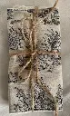 Lot de 2 essuie-tout réutilisables - 29x20 cm - Tissu toile de jouy noir et éponge de bambou 