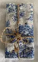 Lot de 2 essuie-tout réutilisables - 29x20 cm - Tissu  toile de jouy bleu et éponge de bambou 
