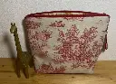 Pochette Toile de Jouy rouge – 24 cm