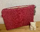 Pochette en simili cuir rose fuchsia – 29 cm