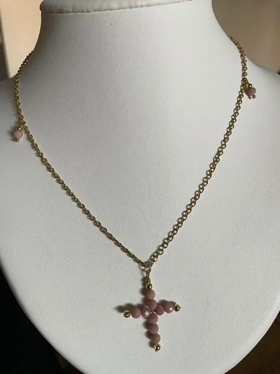 Croix pendentifs et chaîne acier inoxydable: