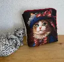 Petite pochette en coton certifié Oeko-Tex et lin – 18x18cm