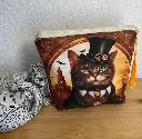 Petite pochette en coton certifié Oeko-Tex et lin – 18x18cm