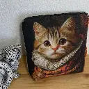 Petite pochette en coton certifié Oeko-Tex et lin – 18x18cm 