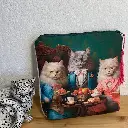 Petite pochette en coton certifié Oeko-Tex et lin – 18x18cm 