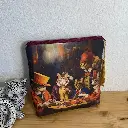 Petite pochette en coton certifié Oeko-Tex et lin – 18x18cm 