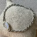 Bracelets argentés avec chaîne en acier inoxydable et pierres serties laiton argenté