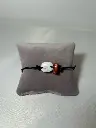 Bracelet cordon réglable avec corail et œil de Sainte Lucie corse