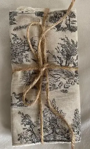 Lot de 2 essuie-tout réutilisables - 29x20 cm - Tissu toile de jouy noir et éponge de bambou 
