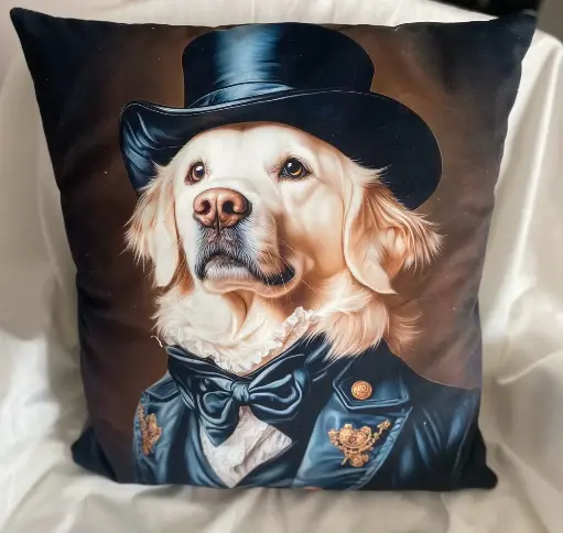 Coussins Labrador Déguisé en Velours Ras – Chic et Originalité