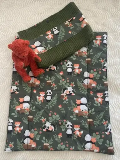 Tapis à langer nomade avec pochette pandas