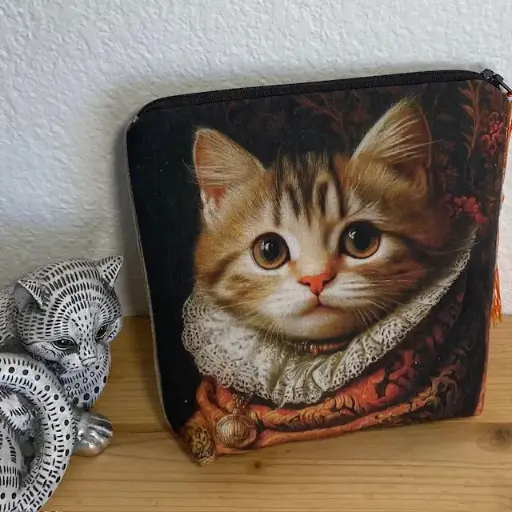 Petite pochette en coton certifié Oeko-Tex et lin – 18x18cm 